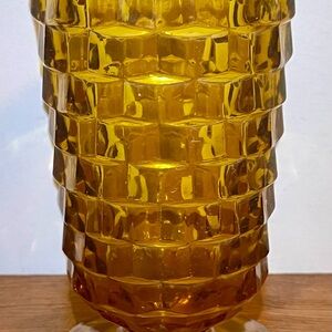Vintage Amber Indiana Whitehall Cubist Tumbler